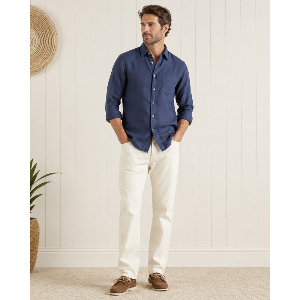 Shore Brand Mens 5 Pocket Pant Canoli Cream Off White Straight Leg 40x32 NWT